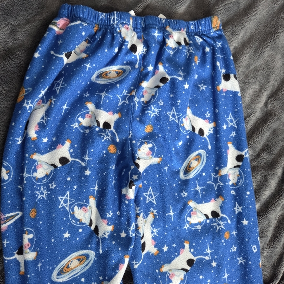 Kids Astronaut Cow Blue Pajama Bottoms - Picture 6 of 6